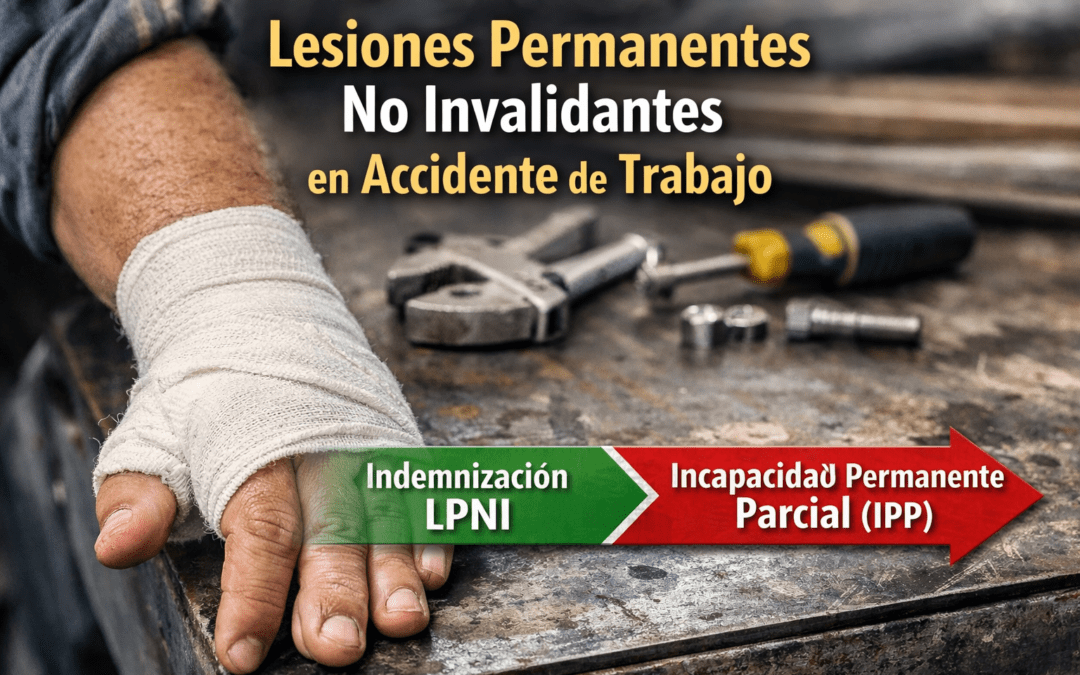 lesiones permanentes no invalidantes accidente de trabajo y diferencia con IPP